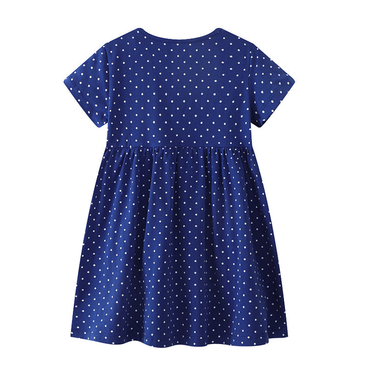 Mädchen Kleid mit Punkten und Einhornstickerei Drune