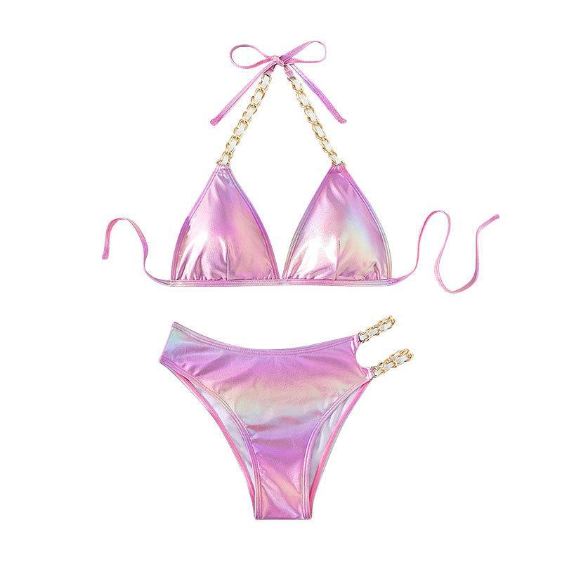 Damen Triangel-Bikini mit glamourösen Kettenakzenten Drune