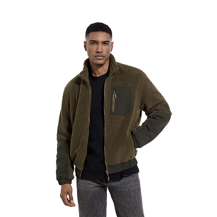 Herren Fleecejacke mit hochgeschlossenem Kragen und seitlichen Reißverschlusstaschen Drune