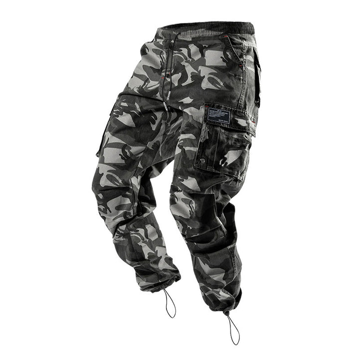 Herren nan urbaner Utility-Jogger mit geknöpften Cargotaschen und verstellbarem Knöchelzug Drune