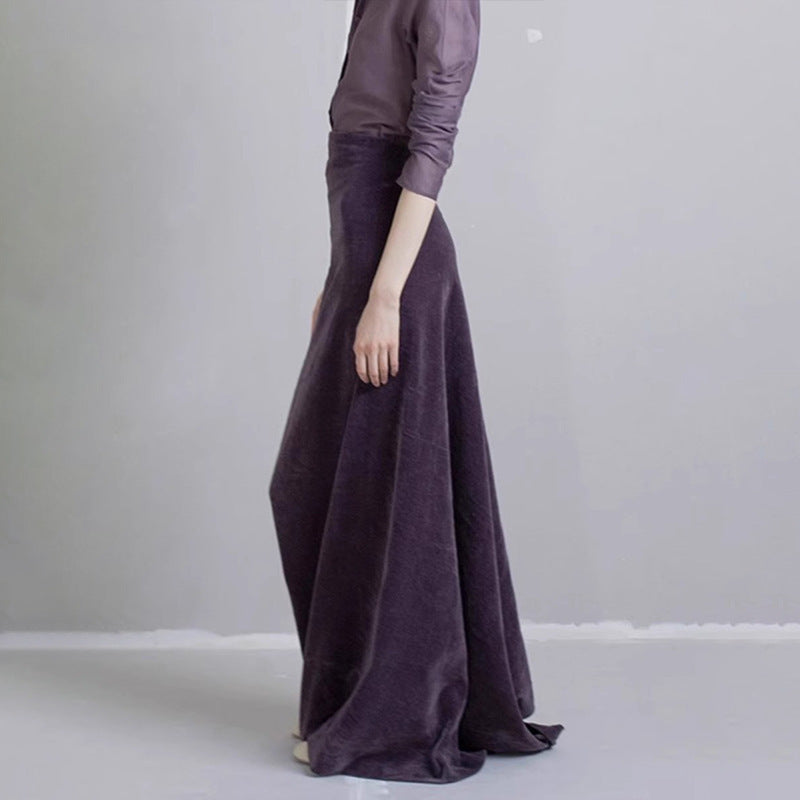 Damen eleganter Midirock aus hochwertigem Velours Drune