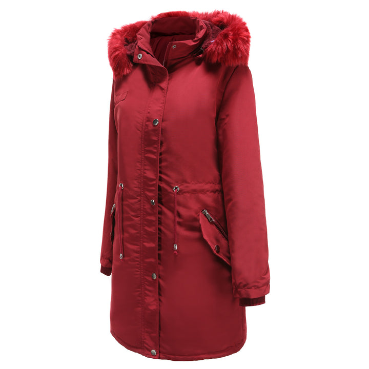Damen Parkajacke mit abnehmbarem Kunstfellkragen und seitlichen Reißverschlusstaschen Drune