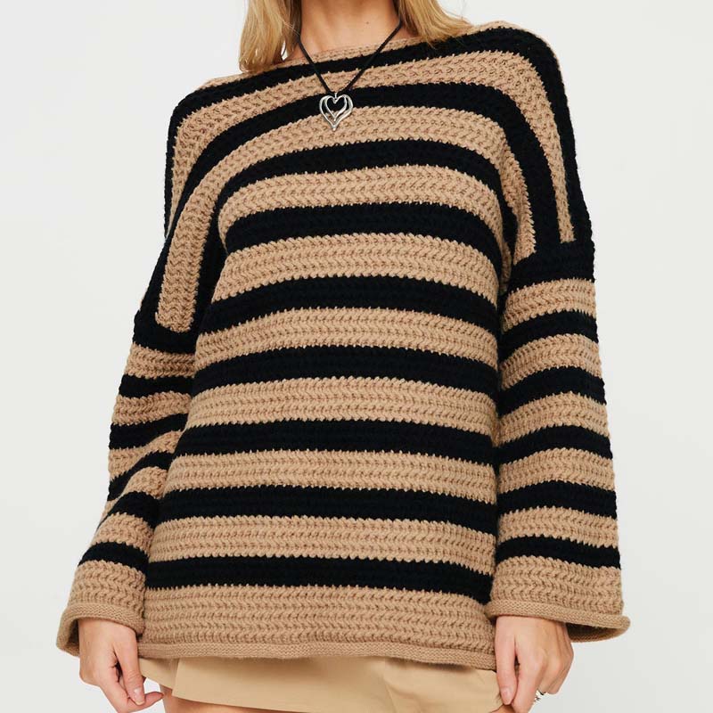 Drune | Gestreifter Strickpullover mit Modernem Stil