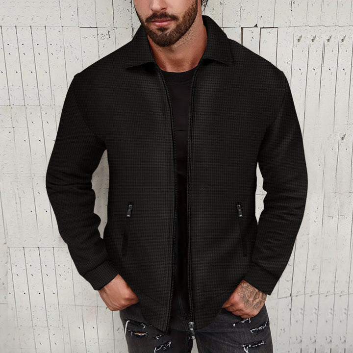 Herren modische Sweatjacke mit strukturierter Oberfläche und praktischen Reißverschlusstaschen Drune