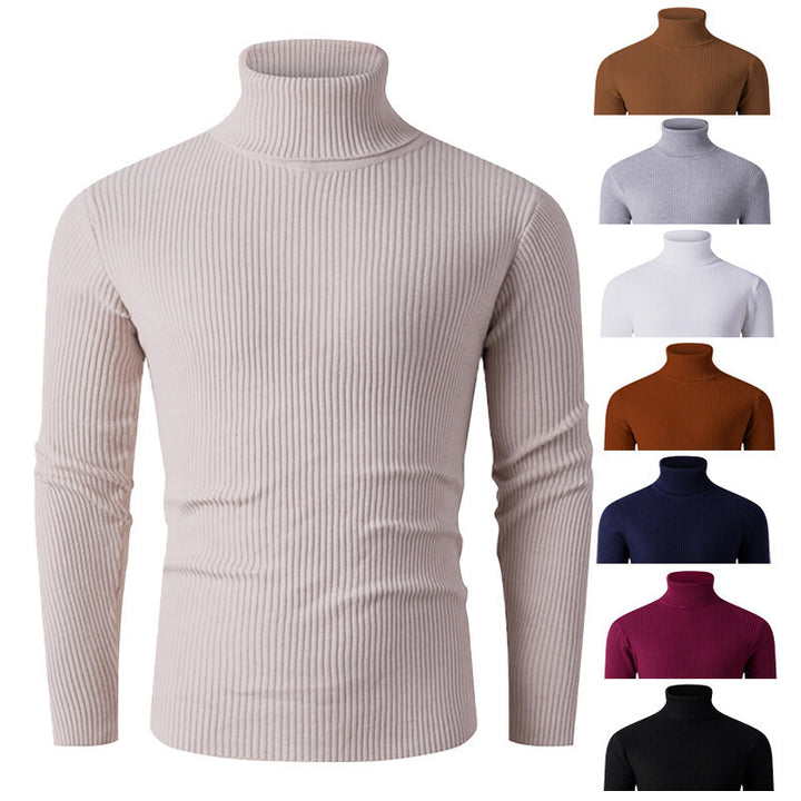 Herren eleganter Rollkragenpullover aus strukturiertem Strickmaterial Drune