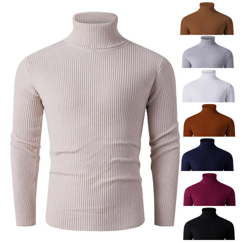 Herren eleganter Rollkragenpullover aus strukturiertem Strickmaterial Drune