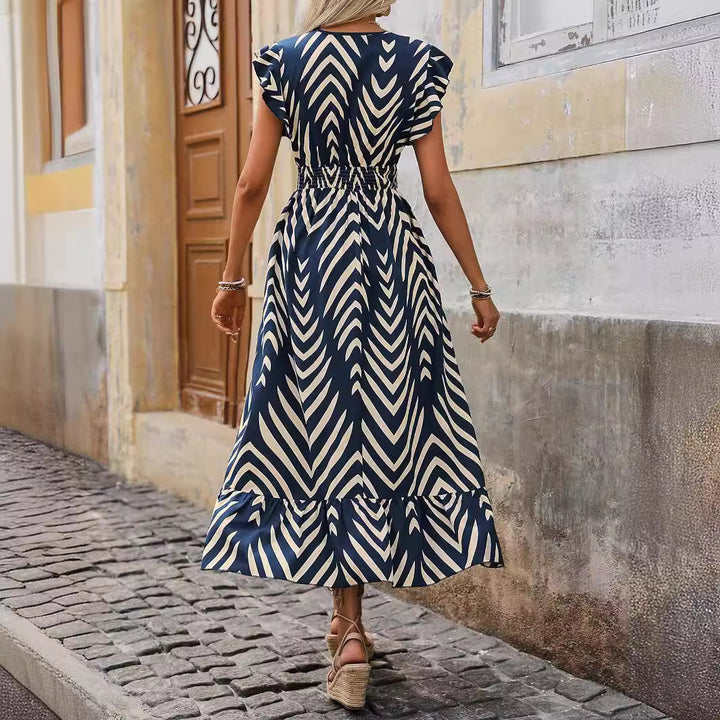 Damen Maxikleid mit elegantem Wickelausschnitt und modischem Schlitz Drune
