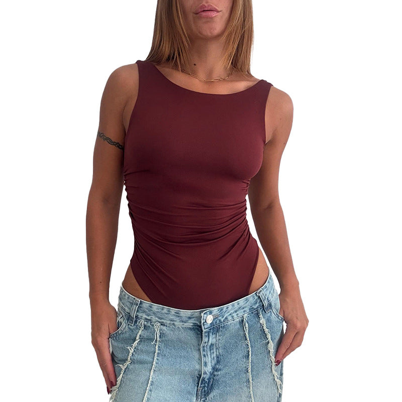 Damen figurbetontes Body mit gerafftem Design Drune