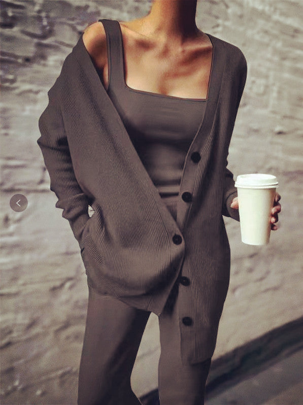 Damen Strickjacke mit lässigem Schnitt und praktischen Taschen Drune