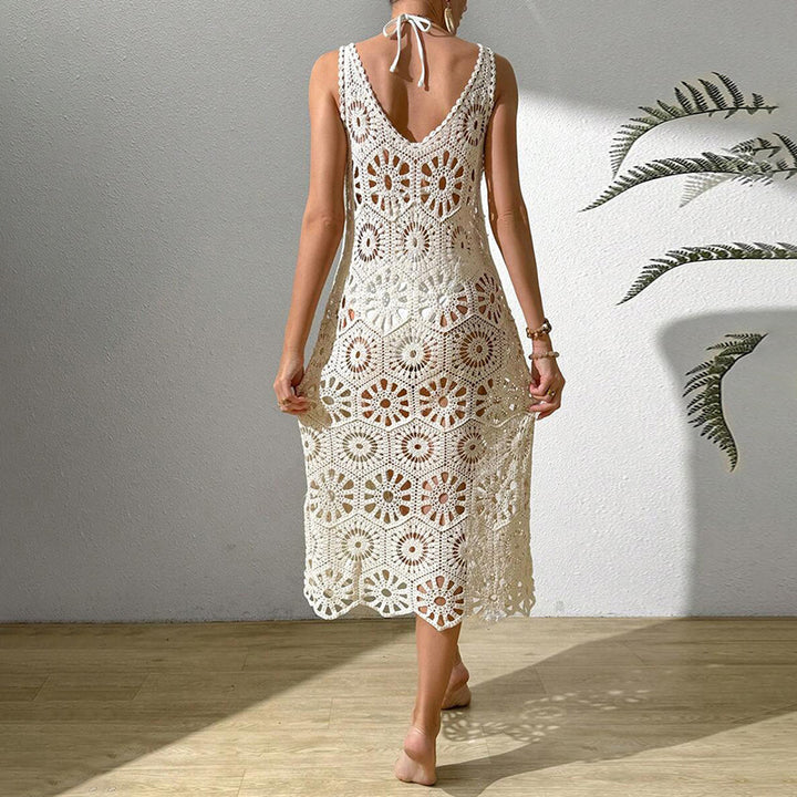 Damen luftiges Häkel-Maxikleid Drune