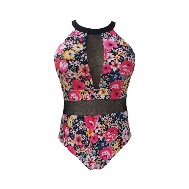 Damen Einteiler Badeanzug mit elegantem Floral-Design und modischen Cut-Out-Details Drune