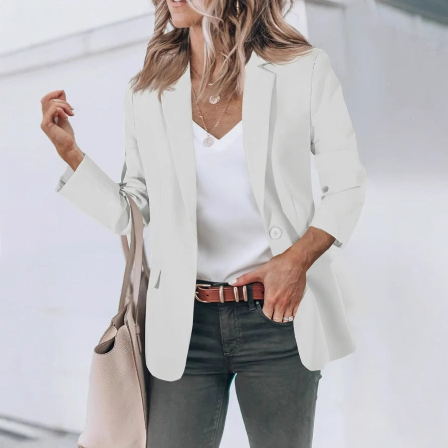 Damen lässiger Blazer mit elegantem Schnitt und praktischen Taschen Drune