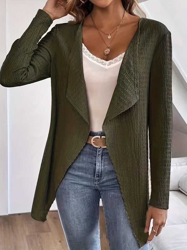 Damen elegante Jacke mit lässigem Schnitt und strukturiertem Gewebe Drune