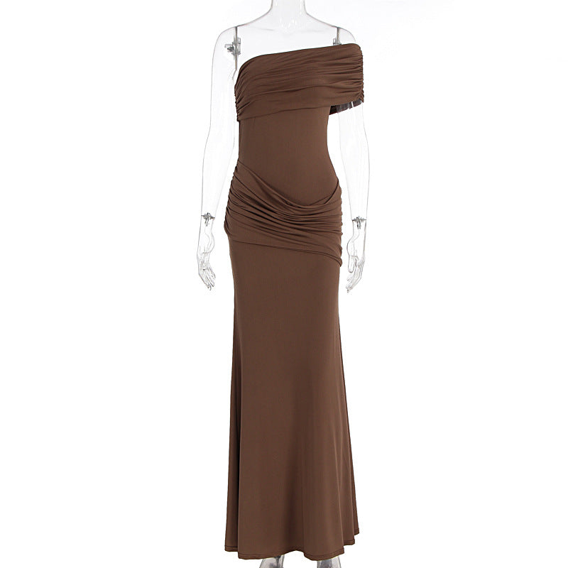 Damen Elegantes Wickelkleid mit asymmetrischem Oberteil und figurbetonendem Saum Drune