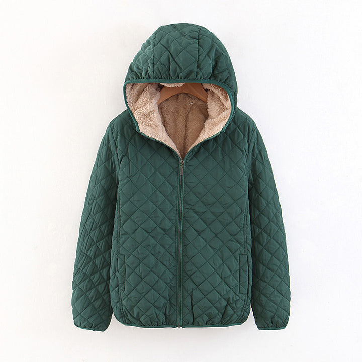 Damen gesteppte Winterjacke mit kuscheligem Innenfutter und Kapuze Drune