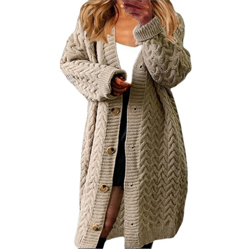Damen Strickcardigan mit voluminösem Zopfdesign und praktischen Knopfverschlüssen Drune