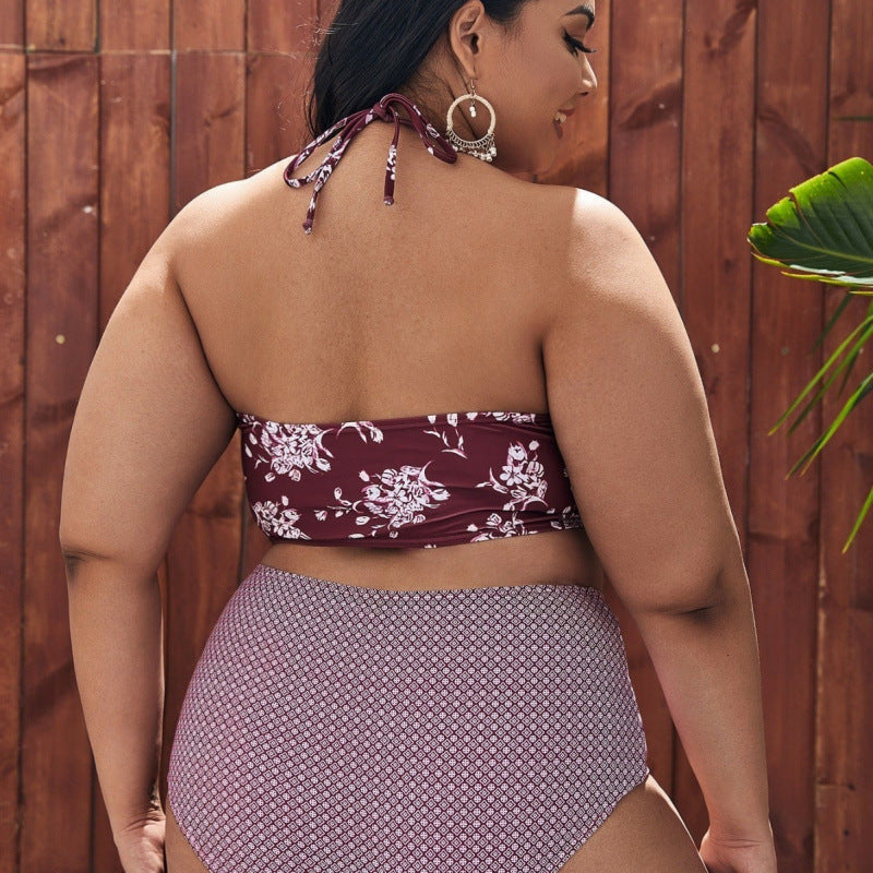 Damen Hochgeschnittener Bikini mit modischem Cropped-Oberteil Drune