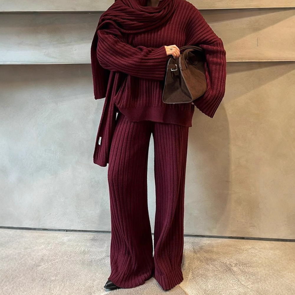Damen Strickanzug mit weitem Schnitt und eleganten Rippdetails Drune