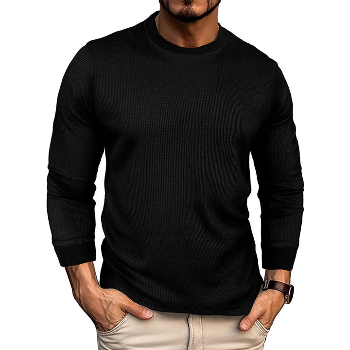 Herren Langarm-T-Shirt mit strukturiertem Design und bequemem Rundhalsausschnitt Drune