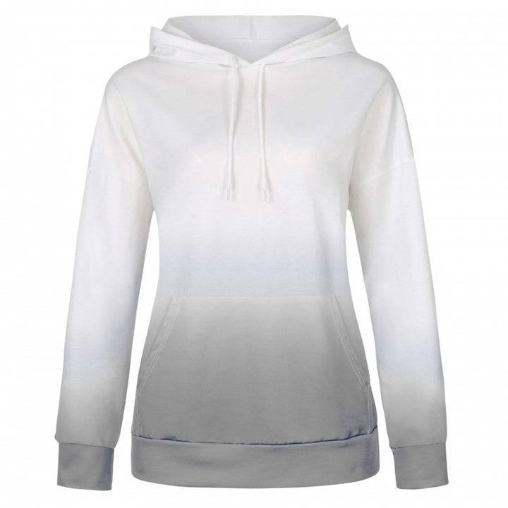 Damen Kapuzenpullover mit modernen Farbverlauf und praktischen Kängurutaschen Drune