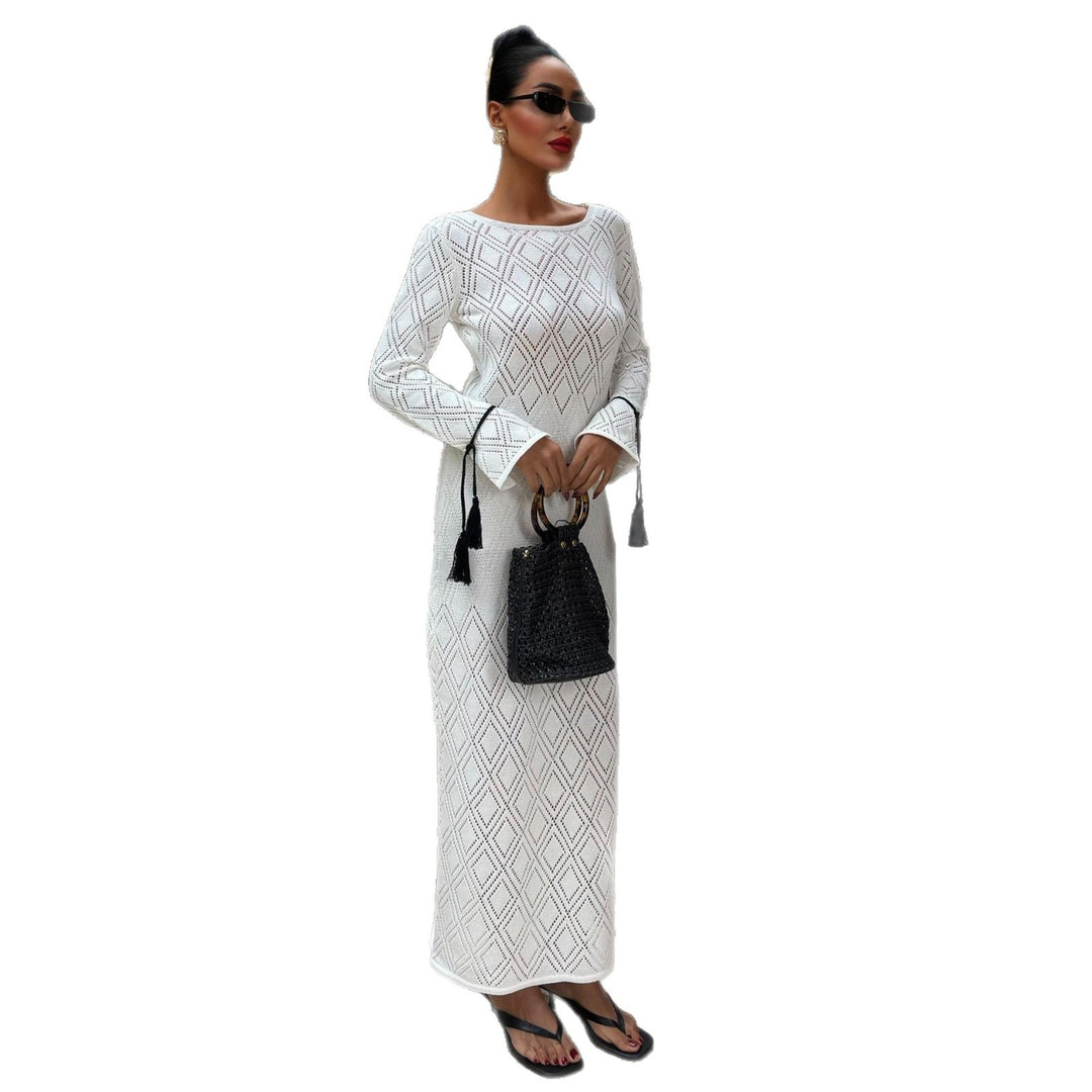 Damen Maxikleid mit eleganter Struktur Drune