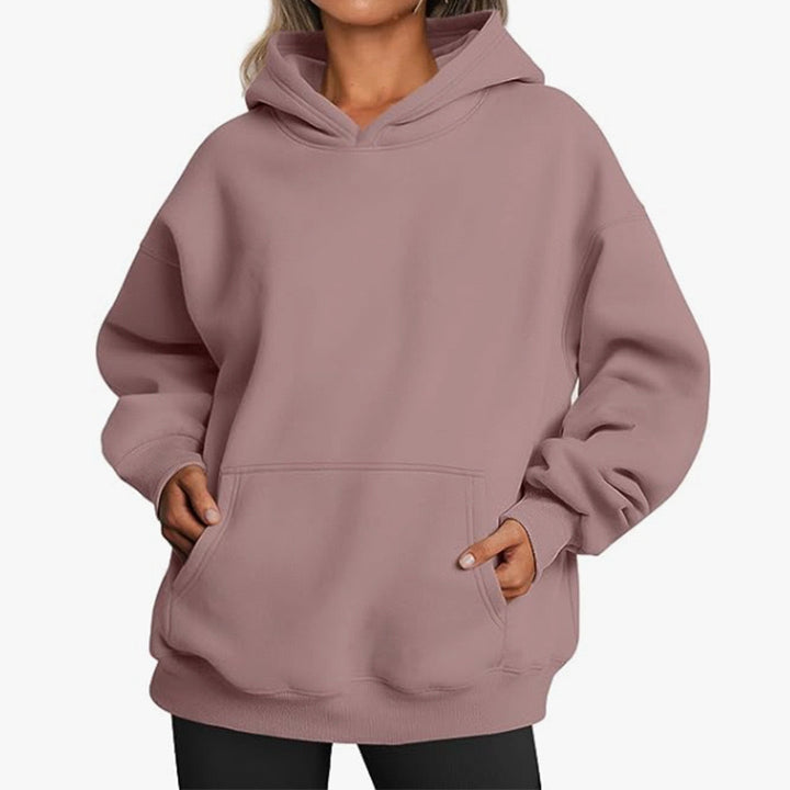 Damen lässiger Kapuzenpullover mit bequemer Passform und Kängurutasche Drune