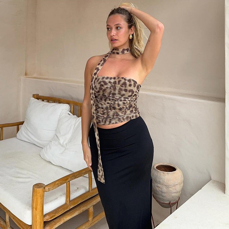 Damen Elegantes Wickel-Top mit asymmetrischem Schnitt und Rüschendetails Drune