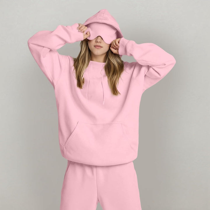 Damen Kapuzenpullover mit integriertem Schlafmasken-Design Drune