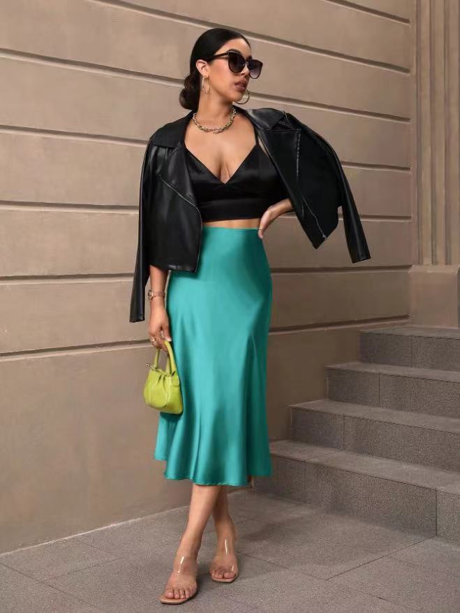 Damen Midi-Rock mit fließender Silhouette Drune