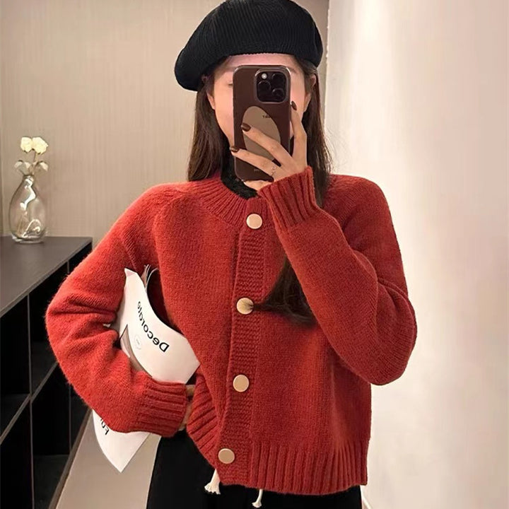 Damen Strickjacke mit dekorativen Knopfdetails und modernem Schnitt Drune