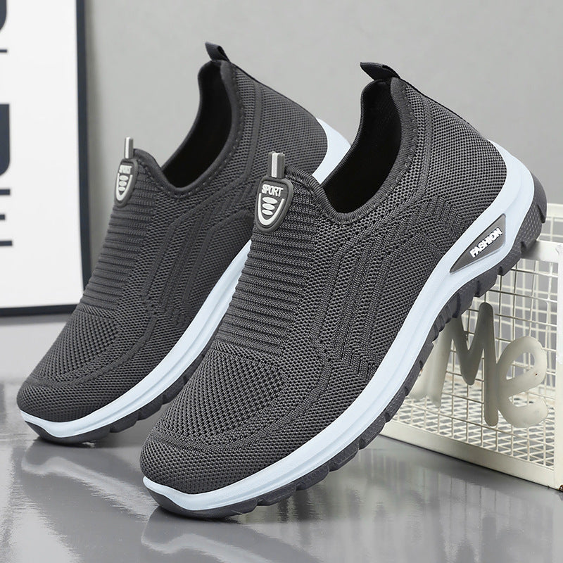 Herren Atmungsaktive Slip-On Sneakers mit flexiblem Strick-Obermaterial und dämpfender Sohle Drune
