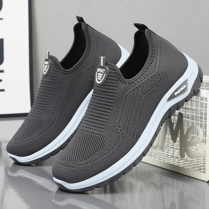Herren Atmungsaktive Slip-On Sneakers mit flexiblem Strick-Obermaterial und dämpfender Sohle Drune