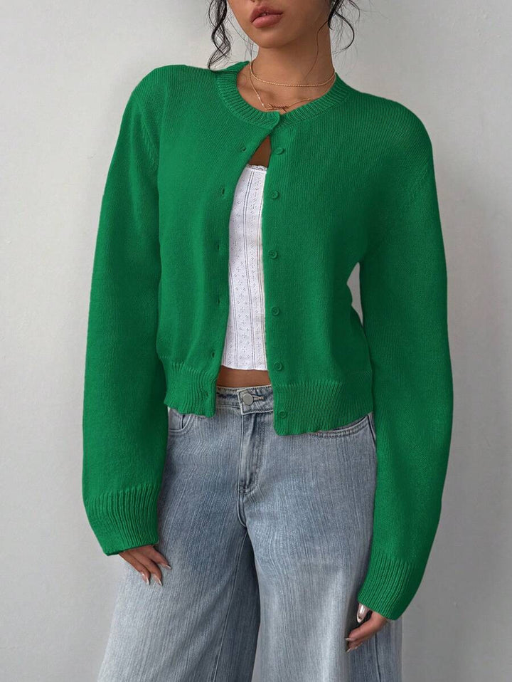 Damen Strickjacke aus softer Baumwolle mit Knopfdetails Drune