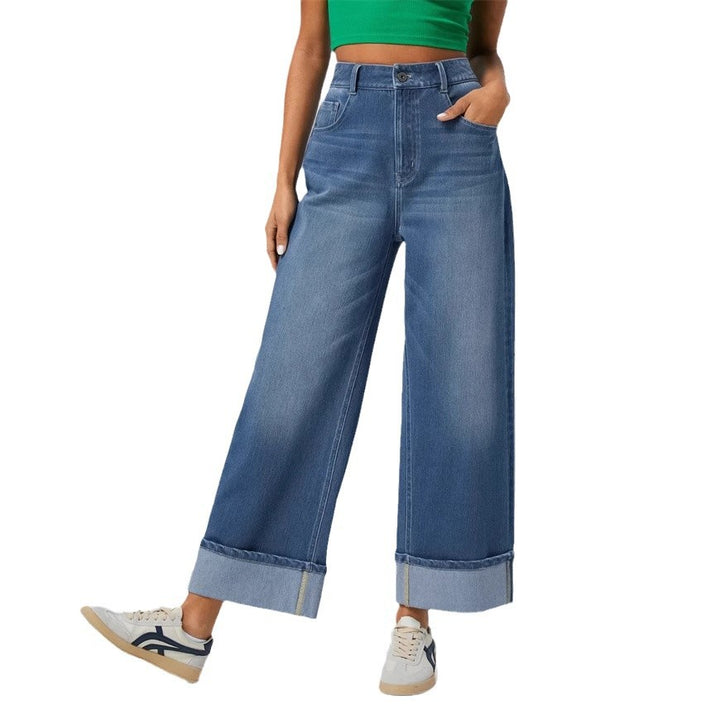 Damen Relaxed Fit Wide-Leg Jeans Drune