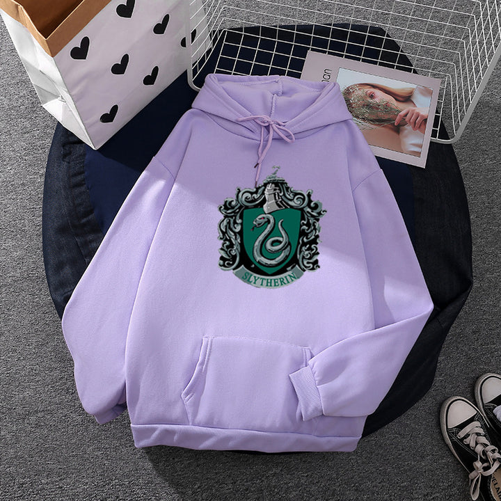 Damen Kapuzenpullover mit Slytherin-Wappen Drune