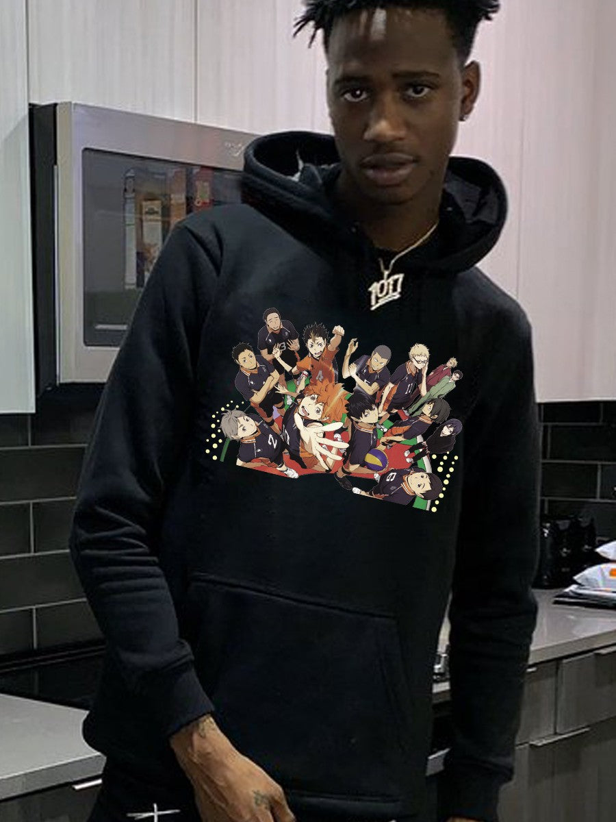 Herren Hoodie mit stylishem Anime-Druck Drune