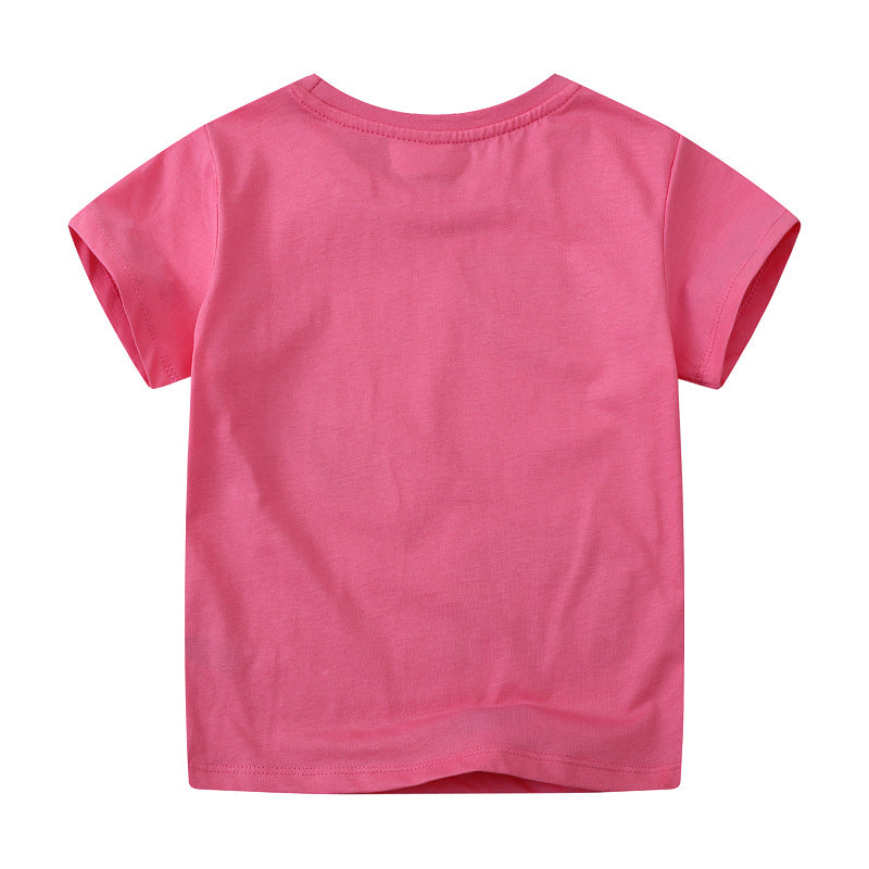 Mädchen T-Shirt mit glitzerndem Regenbogen-Design Drune