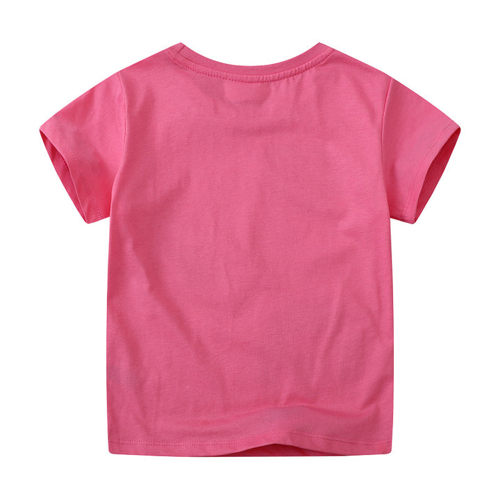 Mädchen T-Shirt mit glitzerndem Regenbogen-Design Drune