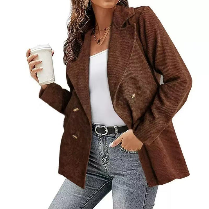 Damen Cordjacke im modernem Schnitt mit schickem Revers und zwei praktischen Taschen Drune