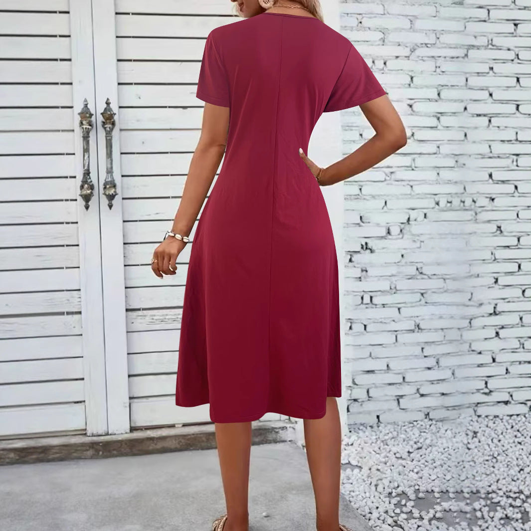 Damen Jumpsuit mit figurbetontem Wickeldesign und elegantem V-Ausschnitt Drune