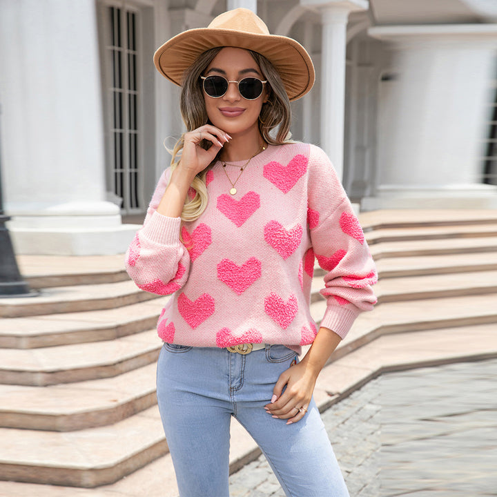 Damen Sweatshirt mit Herzdesign Drune
