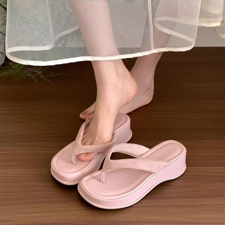 Damen trendige Wedge-Zehentrenner mit elegantem Obermaterial Drune