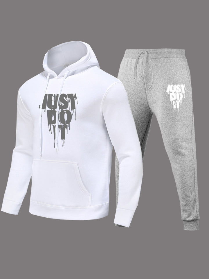 Damen Hoodie und Jogginghose Set mit modernem Grafikdruck Drune
