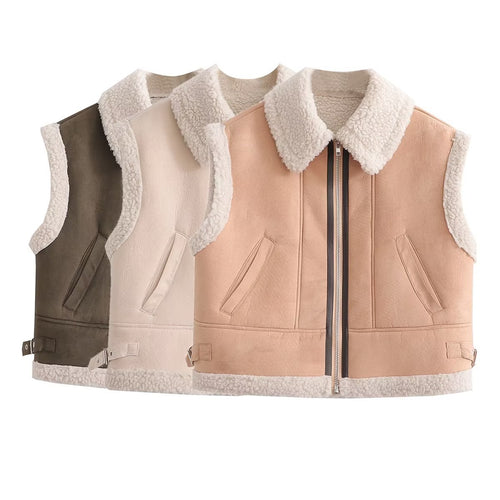 Damen modische Weste mit weichem Fleecefutter und modernem Design Drune