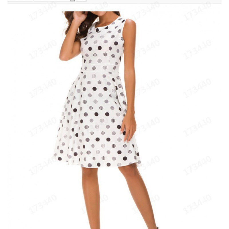 Damen Midikleid mit verspieltem Punktemuster und ausgestelltem Rock Drune