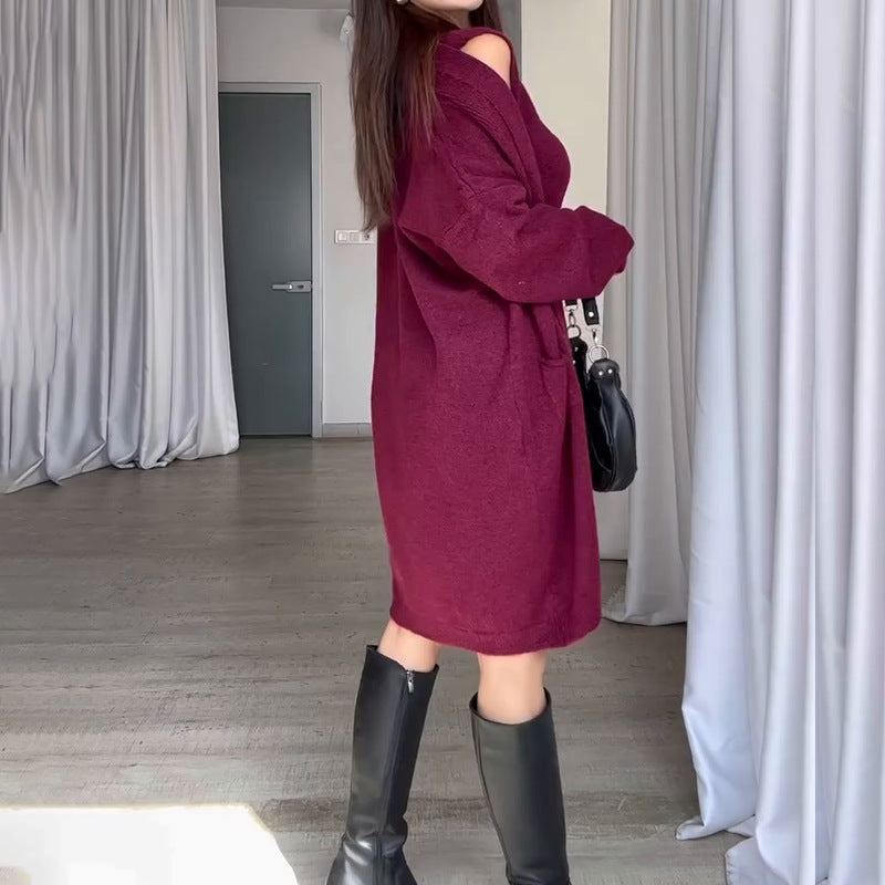Damen Strickmantel mit modernem Oversized-Schnitt und praktischen Taschen Drune