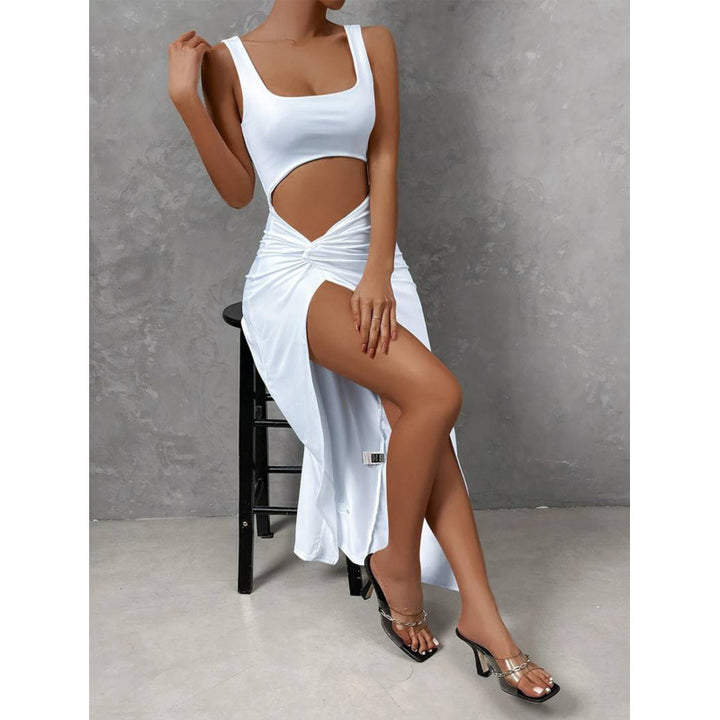 Damen Cut-Out Maxikleid mit seitlichem Schlitz und hochwertigem Material Drune