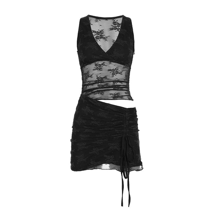 Damen Spitzen-Maxikleid mit zarten Trägern und romantischem Schnitt Drune