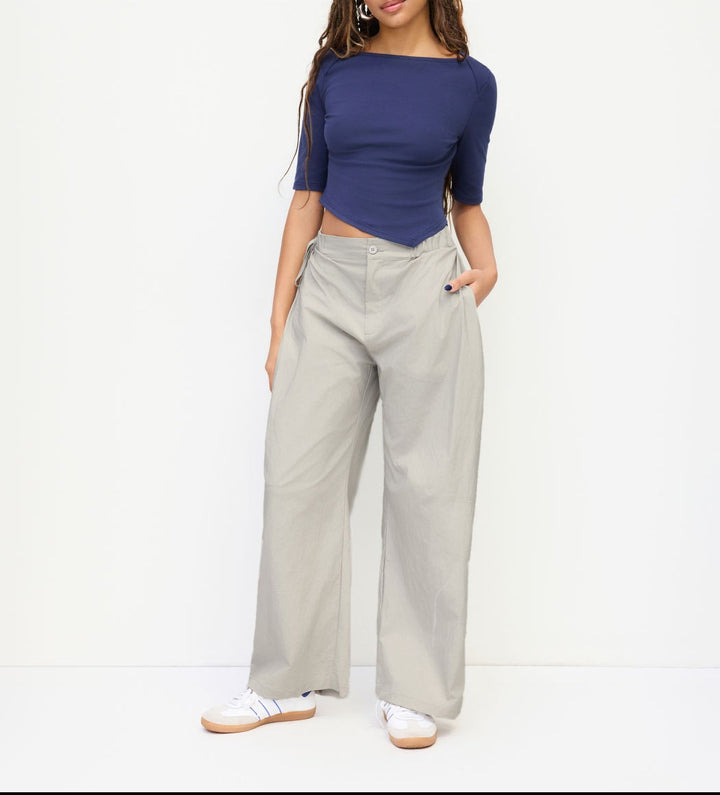 Damen lässige Culotte-Hose mit elastischem Bund und praktischen Seitentaschen Drune
