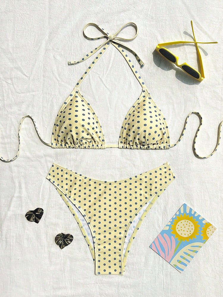 Damen Triangel-Bikini mit dekorativen Punkten Drune